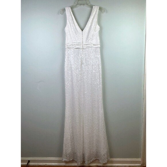 NWT Badgley Mischka Belle Bridal Gown Formal Wedding Dress White Sequins 6 NEW - Picture 7 of 16
